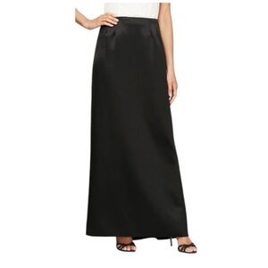 Collections - Black Satin Dressy straight Cut Maxi Skirt